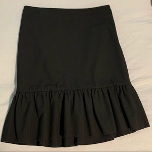 Knee-Length Black Skirt with Flare